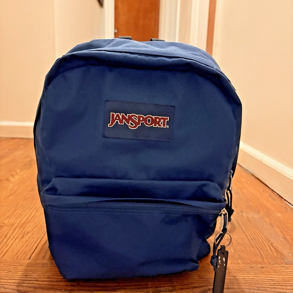 JanSport SuperBreak Plus Backpack Navy Blue 26L Laptop School Travel JS0A4QUE